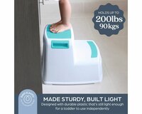 Dreambaby 2-Up opstapje &ndash; dubbel opstapje met antislip &ndash; aqua/wit