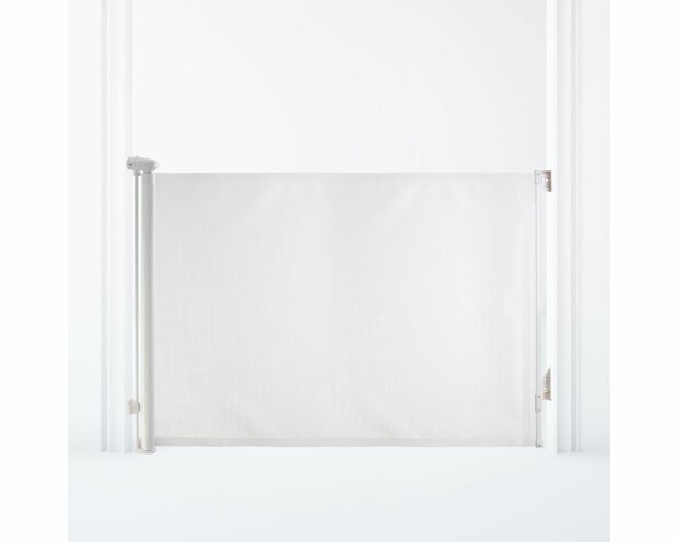 Dreambaby Glide &lsquo;N Hide oprolbaar traphekje | tot 140 cm breed en 90 cm hoog | Wit