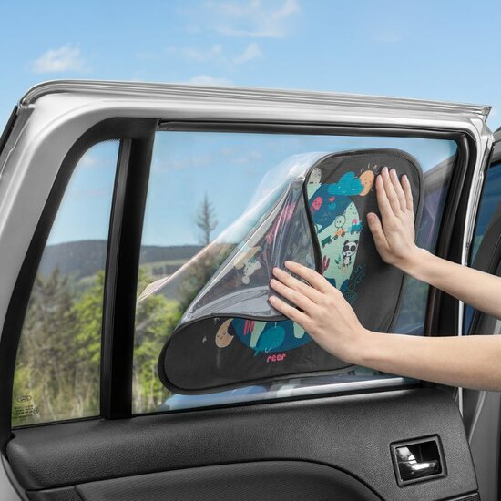 Reer Zelfklevend Auto Zonnescherm TravelKid 2 Stuks