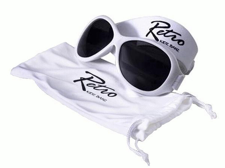 Baby BANZ retro zonnebril wit (0-2 jaar)