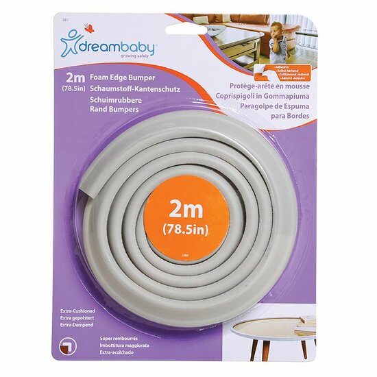 Dreambaby foam randbescherming 2 meter lichtgrijs