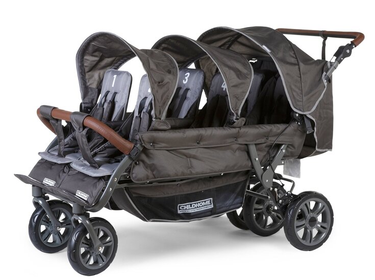 Wandelwagen Six Seater voor 6 kinderen + regenhoes + zonnekap