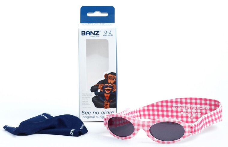 Kidz BANZ zonnebril roze ruit (2-5 jaar)