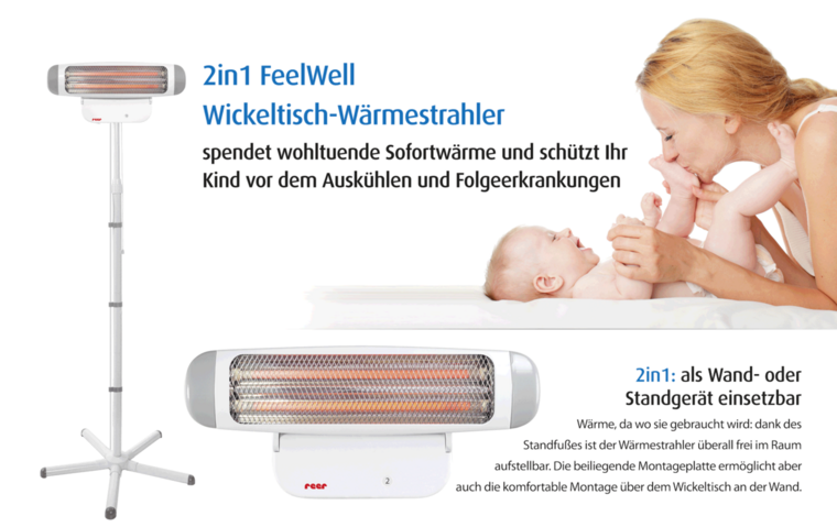 2in1 warmtestraler voor babykamer