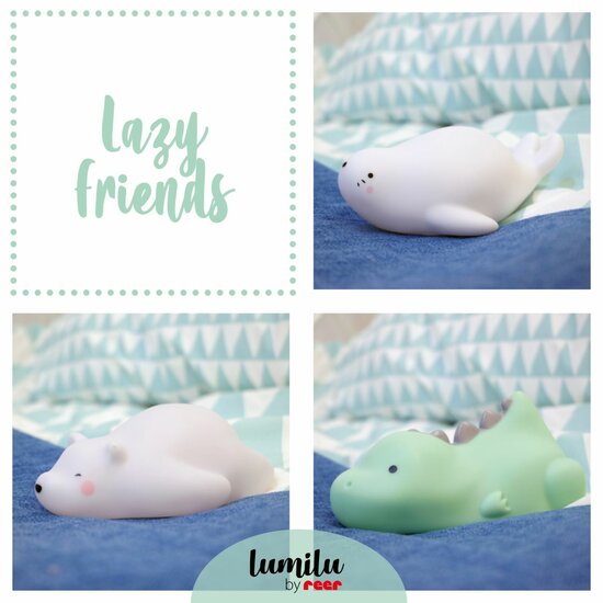 Reer Lumilu nachtlampje Lazy Friends | Dino