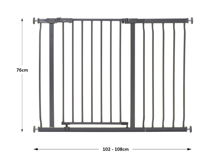 Dreambaby Ava Easyclose traphekje klemhekje Antraciet 75-108 cm
