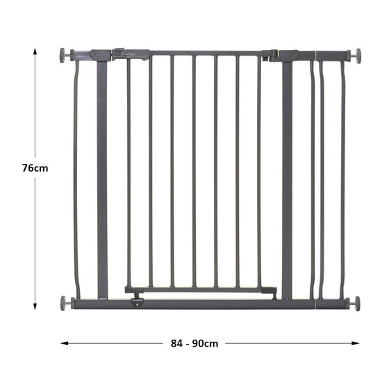 Dreambaby Ava Easyclose traphekje klemhekje Antraciet 75-90 cm