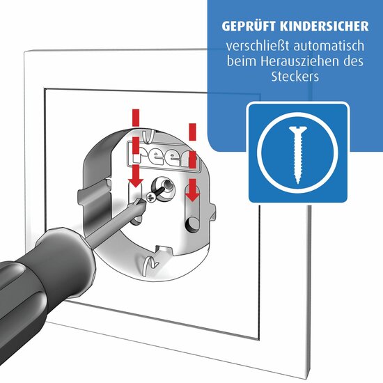 Reer professionele schroef stopcontactbeveiligers Wit (20 stuks)