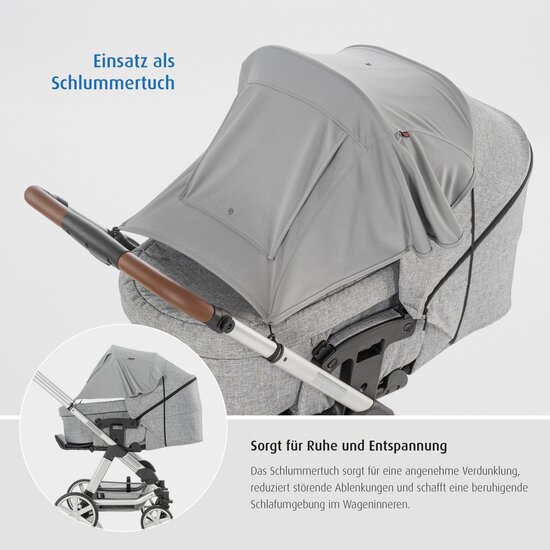 Schaduw in de kinderwagen voor de baby