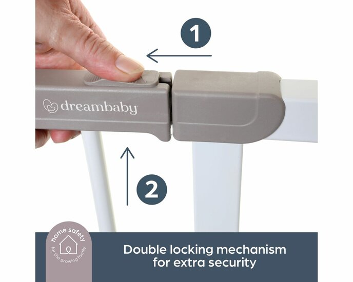 Dreambaby Ava Easyclose traphekje klemhekje wit 75-108 cm