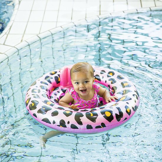 Swim Essentials Baby Float Panterprint Ros&eacute; 0-1 Jaar