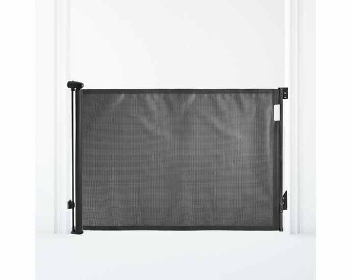 Dreambaby Glide &lsquo;N Hide oprolbaar traphekje | tot 140 cm breed en 90 cm hoog | Zwart