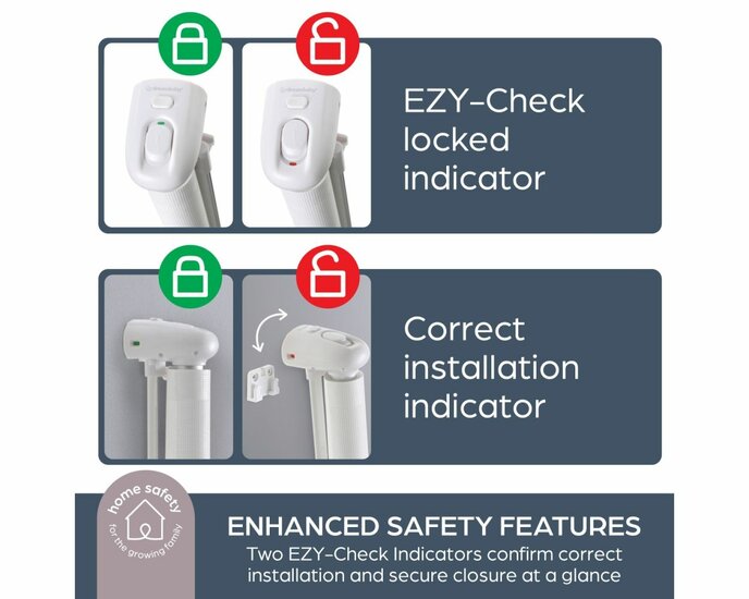 Dreambaby Glide &lsquo;N Hide oprolbaar traphekje | tot 140 cm breed en 90 cm hoog | Wit