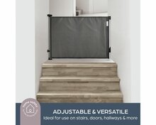 Dreambaby Glide &lsquo;N Hide oprolbaar traphekje | tot 140 cm breed en 90 cm hoog | Zwart