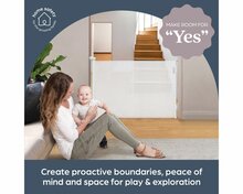 Dreambaby Glide &lsquo;N Hide oprolbaar traphekje | tot 140 cm breed en 90 cm hoog | Wit