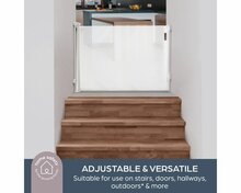 Dreambaby Glide &lsquo;N Hide oprolbaar traphekje | tot 140 cm breed en 90 cm hoog | Wit